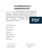 Acta de Aprobacion de La Calendarizacion 2018