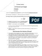 Elasticity of Demand and Supply Lecture Notes