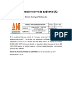 Acta de Inicio y Cierre de Auditoria SIG Jhonny Corilloclla