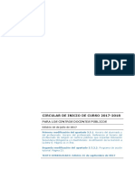 2017 - 09 - Circular Inicio Curso 2017-2018 Centros Publicos 2 Modificacion