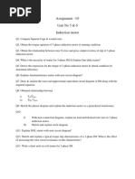 Assignment - 03 Unit No 5 & 6 Induction Motor: ST Max FL Max