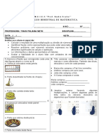 Avaliação de Matemática 5 Ano