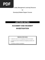 Lecture Notes:: Accident and Incident Investigation