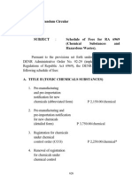 DAO 2000-12 - Schedule of Fees For RA 6969 (Chemical Substances and Hazardous Wastes)