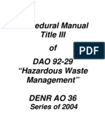 DAO 2004-36 - Procedural Manual Title III of DAO 92-29 Hazardous Waste Management