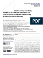 The Impact of Creative Group Teaching and Educational Booklet Methods On Interpersonal Communications Among Midwives in Clinical Setting