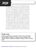 Reggae Music Wordsearch