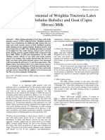 Milk Clotting Potential of Wrightia Tinctoria Latex 