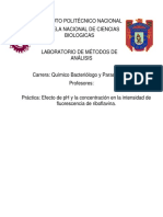 Efecto de PH y La Concentración en La Intensidad de Fluorescencia de Riboflavina.