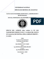 Efecto Del Achiote (Bixa Orellana L.) en Los Parámetros Productivos y Calidad Del Huevo en Gallinas de Postura Línea Lohmann Brown - Classic