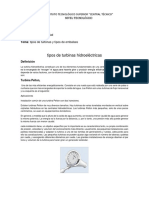 Tipos de Turbina y Tipos de Embalse