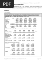 Financial Management June 2011 Marks Plan ICAEW