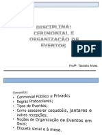 Cerimonial e Eventos - Aula 1