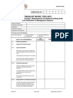 SADCAS F 40a - Checklist ISO IEC 17021-2015 Conformity Assessment - Requirements For Bodies Providing Audit and Cert MS (Issue 1) PDF