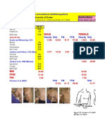 Eston's Prediction of Body Fat and Fat Free Mass Index From Skinfolds