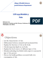 LFS 233:module 5 Fats: College of Health Sciences Integrated Sciences Department