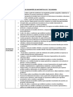 Indicadores de Desempeño de Matemática de 5° Secundaria