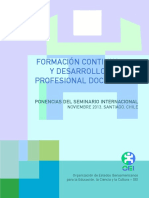 Formación Continua y Desarrollo Profesional Docente PDF