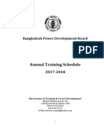 BPDB Annual Training Schedule 2017-2018