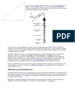 Os Métodos Potenciométricos Se Basan en La Medición Del Potencial en Una Celda Electroquímica Sin Paso de Corriente Apreciable