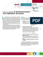 Calcul Dimensionnement Separateur de Graisse