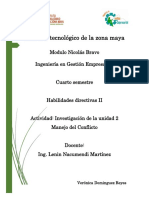 Unidad 3 Manejo Del Conflicto - Habilidades Directivas