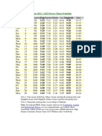 Ramadan 2011 / 1432 Prayer Times Schedule