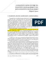 Miguel Ayuso. La Constitucion Entre El Neoconstitucionalismo Y El Postconstitucionalismo