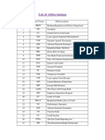 List of Abbreviations Assignment