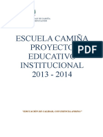 2014 Proyecto Educ - Institucional Escuela Camiña - Doc PEI