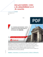 La Summa Gravaminis Como Requisito de Admisibilidad en El Recurso de Casación