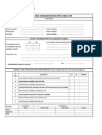 Testing and Commissioning Pre-Check List (ID 1506)