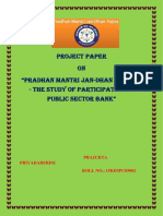 Project Paper ON "Pradhan Mantri Jan-Dhan Yojana - The Study of Participation of Public Sector Bank"