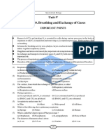 Unit-V Chapter 20. Breathing and Exchange of Gases: Important Points