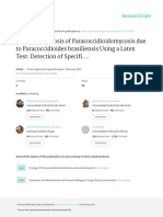 Immunodiagnosis of Paracoccidioidomycosis Due To Paracoccidioides Brasiliensis Using A Latex Test: Detection of Specifi...