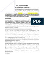 Acta de Reinicio de Obra Por Contrata