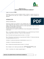 Práctica 1. Raíces de Ecuaciones Con Métodos Cerrados