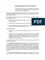 Las Sociedades Mercantiles Contempladas en La Legislación Mexicana