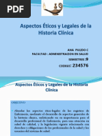 Aspectos Éticos y Legales de La Historia Clínica