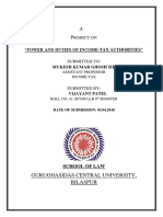 Gurughasidas Central University, Bilaspur: "Power and Duties of Income-Tax Authorities"