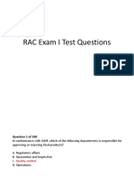 RAC Exam I Test Questions - Flash Cards Answer - Key