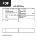 Tabla Especificaciones Lenguaje