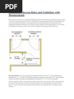 Standard Bathroom Rules and Guidelines With Measurements