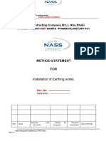 Method Statment For Earthing Installation