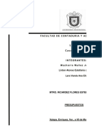 CEDULAS PRESUPUESTOS CASO 4.1 Manufacturing