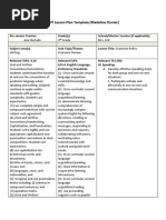 UNT Lesson Plan Template (Madeline Hunter) : Pre-Service Teacher: Grade(s) : School/Mentor Teacher (If Applicable)