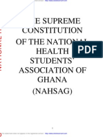 The Supreme Constitution of The National Health Students Associstion of Ghana (Nahsag)