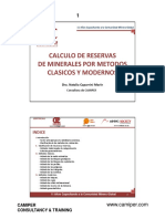 Calculo de Reservas de Minerales Por Metodos Clasicos Y Modernos