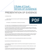 RULE 132 Rules of Court - Presentation of Evidence