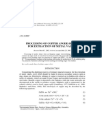 Processing of Copper Anode-Slimes For Extraction of Metal Values